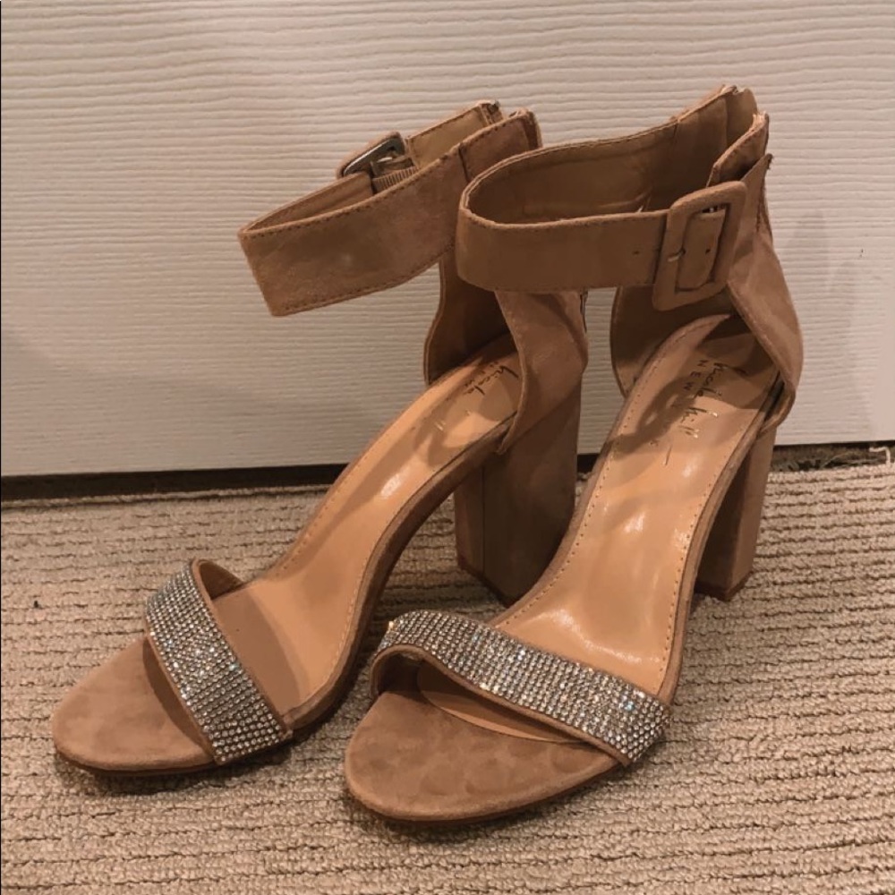nude and silver heals, never worn!